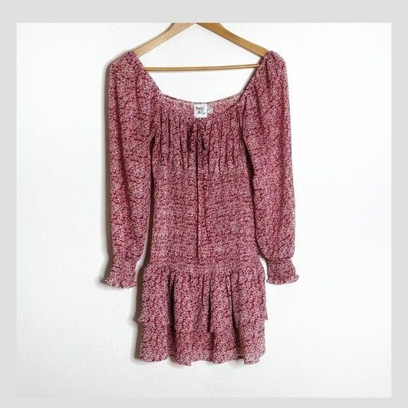 Princess Polly Carrillo Dress Shirred Waist Sheer Long Sleeves Ruffle Skirt Sz 4 - Picture 11 of 16